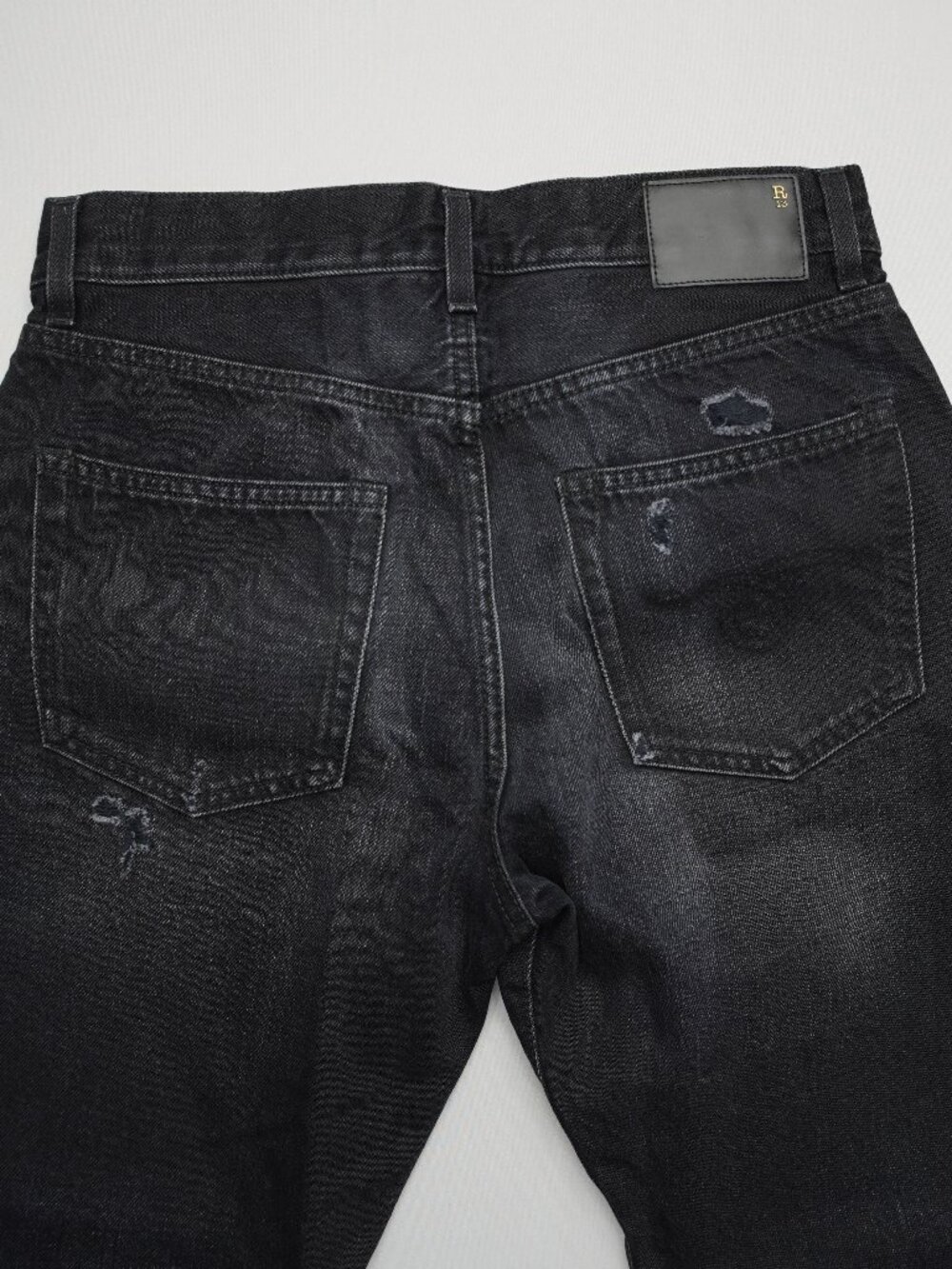 R13 Boyfriend Jeans in Jake Black Size 25 - Picture 8 of 15